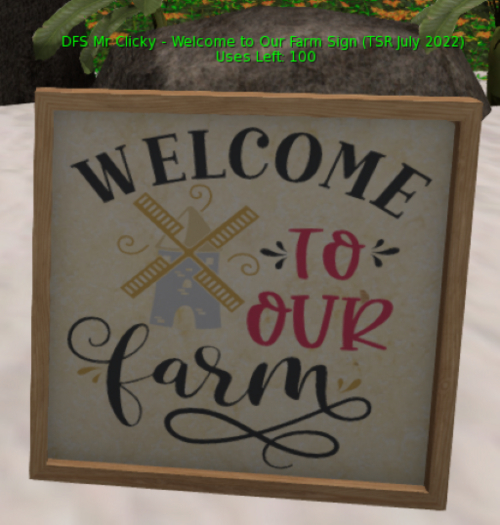 DFS Mr Clicky - Welcome to Our Farm Sign (TSR July 2022)