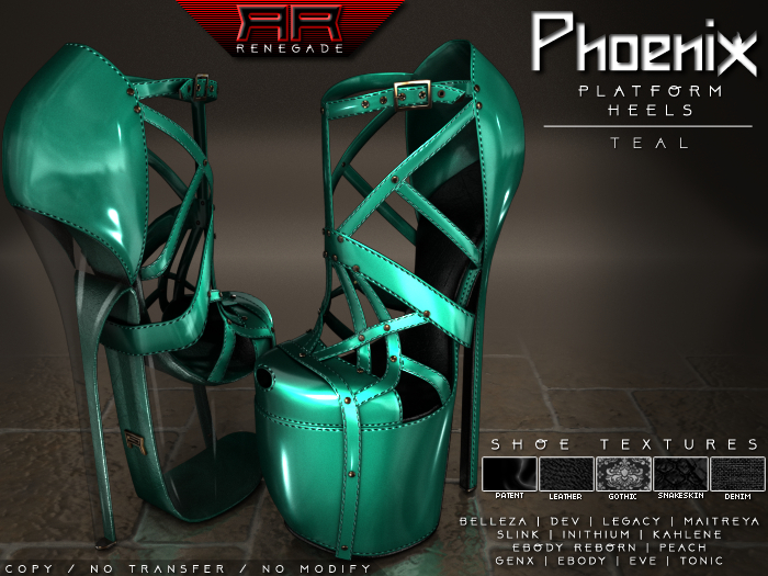 [Renegade] Phoenix Platform Heels - Teal
