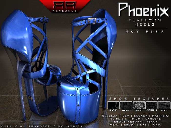 [Renegade] Phoenix Platform Heels - Sky Blue