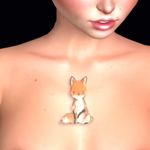 face High Center Tiny Fox Tattoo