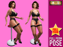 C.CHANTAL Full Perm Pose #FPP-032 Bar Stool Sit