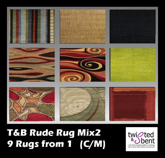 9 Rugs From One - Texture Changing Area Rug Rude Mix2