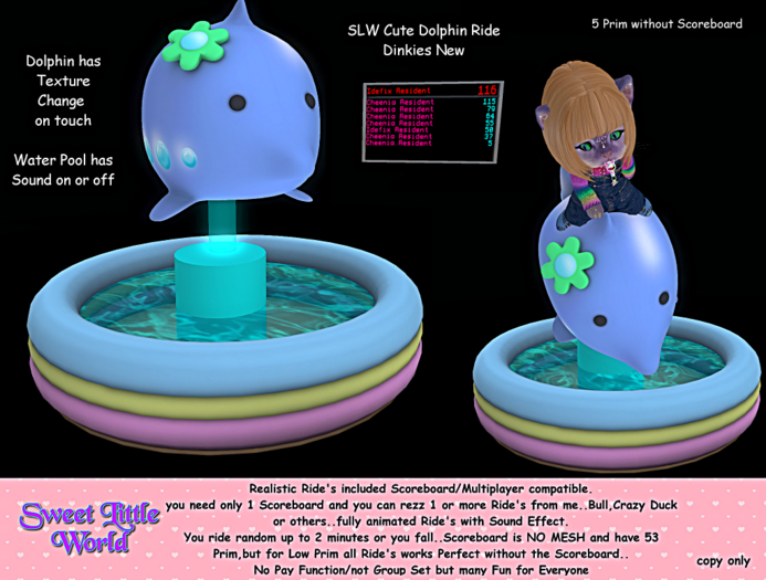 SLW Cute Dolphin Ride Dinkies New