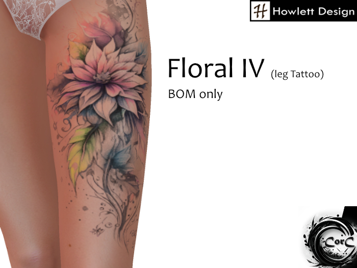 [HDesign] Floral IV (Leg Tattoo)