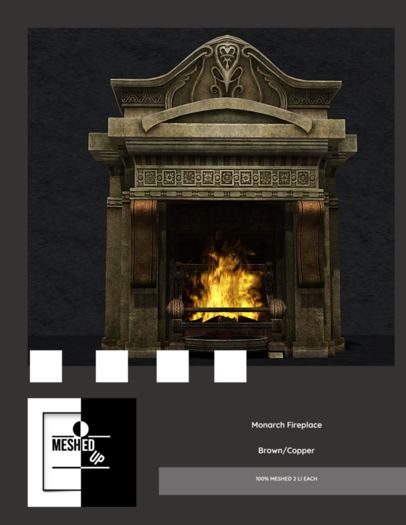 MeshedUp: Monarch Fireplace Light Brown/Copper