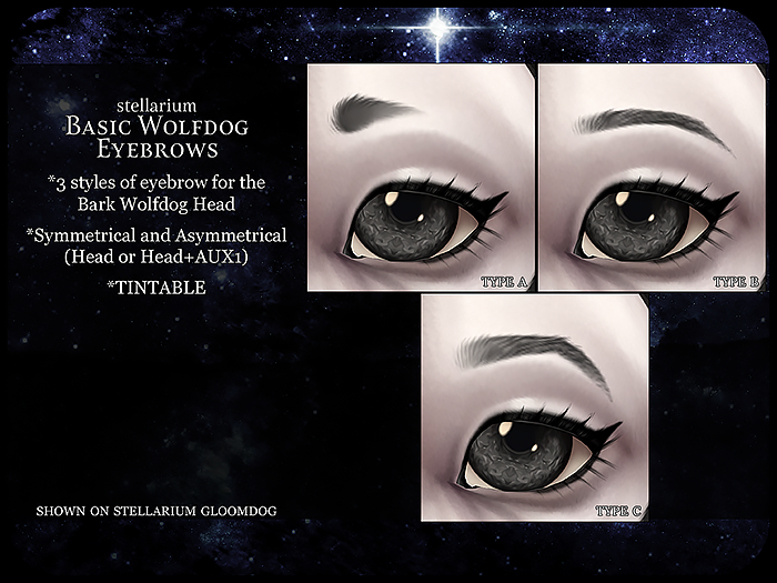 stellarium: basic wolfdog eyebrows
