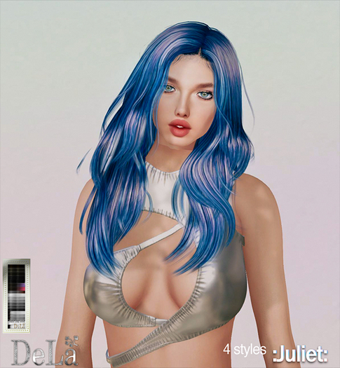 =DeLa*= Mesh Hair "Juliet" Black Gray White