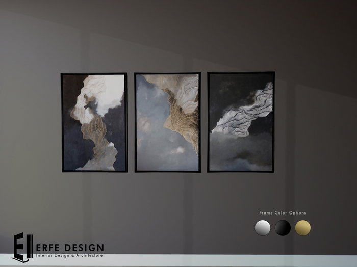 Lineblow Painting Silver- Gold - Black frame [Erfe Design] PACK