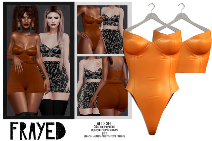 Frayed - Alice Bodysuit/Top - Orange