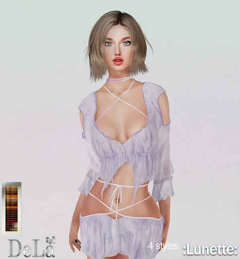 =DeLa*= Mesh Hair "Lunette" Reds OrangeBrowns