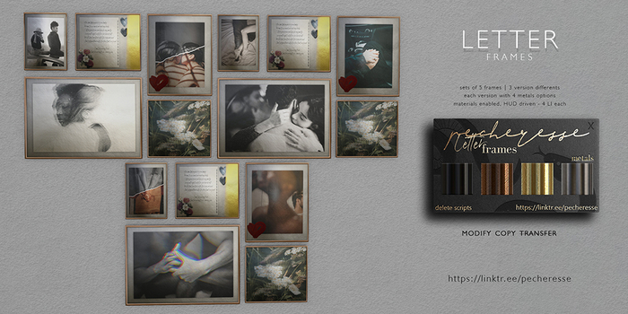 pecheresse. V1 - letter frames set