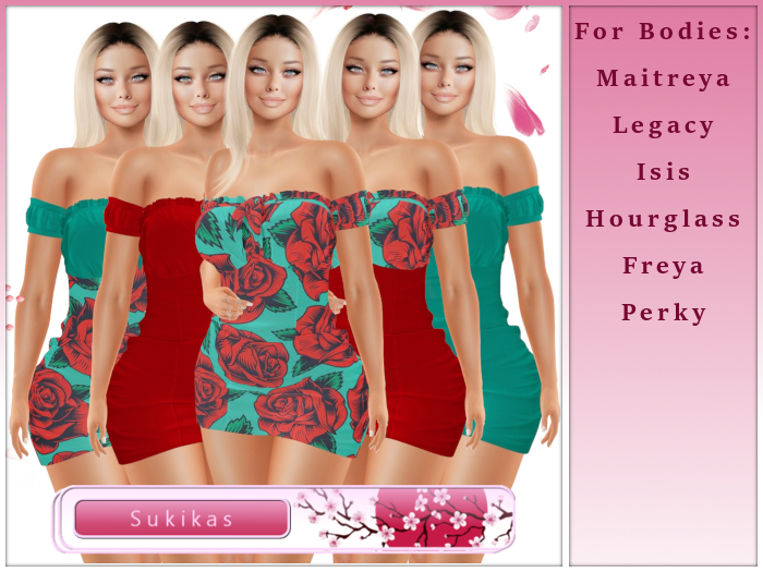 Aya Summer Roses  MiniDress Set  