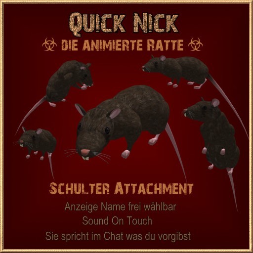 ..::Funtastic RAT *Quick Nick* ::.. animated shoulder pet attachment