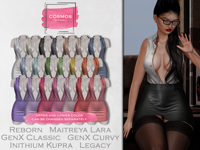 [COSMOS] Shiva Blouse Dress Satin  / 20 Colors Fatpack Demo