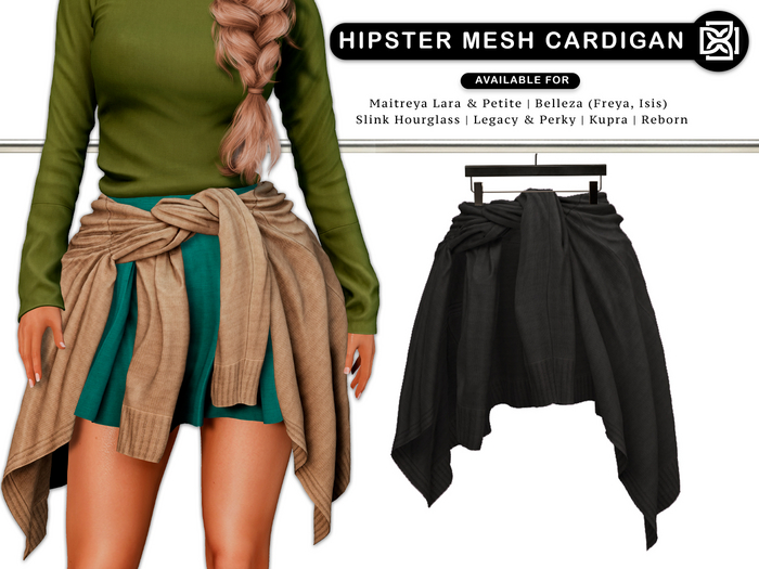 Addams Hipster Mesh Cardigan -Maitreya Belleza Slink- Women's Cardigan in Black