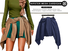 Addams Hipster Mesh Cardigan -Maitreya Belleza Slink- Women's Cardigan in Blue