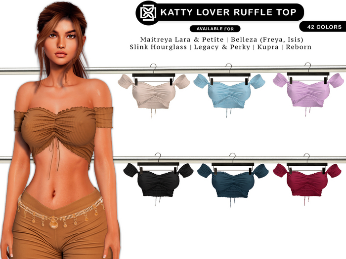 Addams "Katty" Lover Ruffle Top #FATPACK