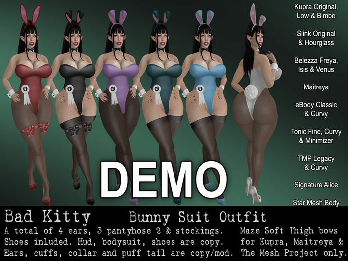 Bad Kitty Bunny Suit Outfit DEMO