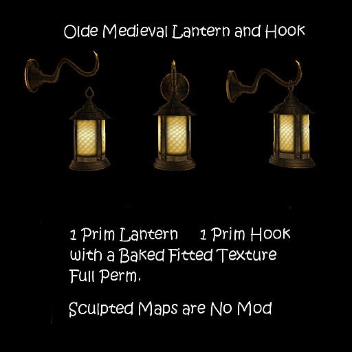 Medieval Lantern and Hook-  Sculpt Maps &  1 texture- boxed