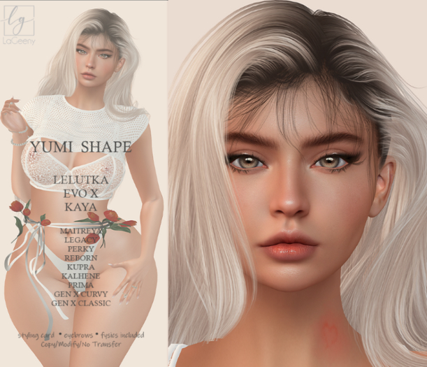 .:LGS :. [YUMI] shape for Lelutka evo X KAYA