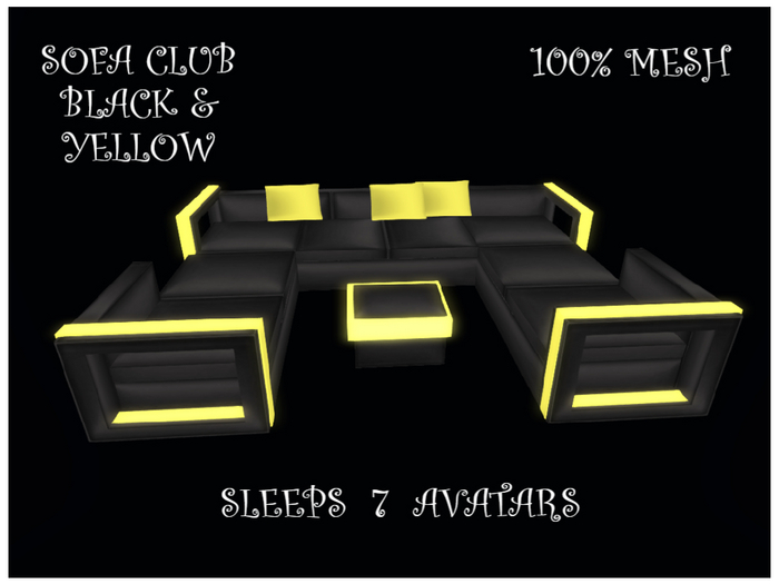 SOFA CLUB  BLACK  & YELLOW