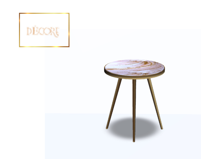 Decor'e - Kain's sidetable *  GOLD & PINK  MARMOL TOP