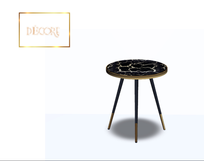 Decor'e - Kain's sidetable *  GOLD & BLACK MARMOL TOP 
