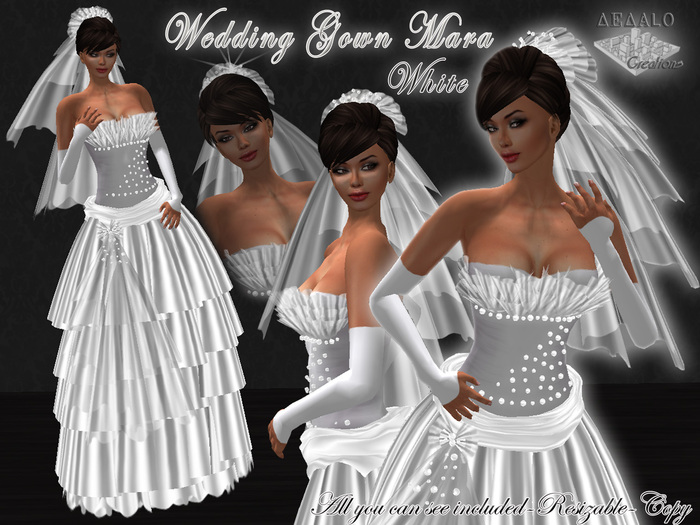 Wedding Gown Mara - White * SPECIAL PRICE New Dedalo Creations Promo * 