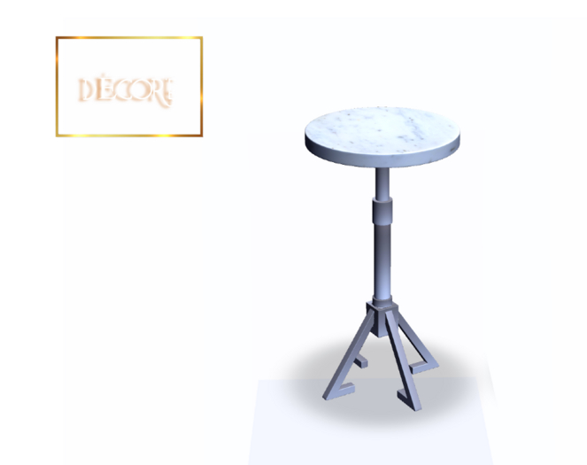 Decor'e -Kain's taller sidetable*SILVER & WHITE MARMOL TOP