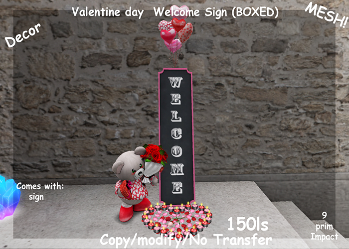Valentine day  Welcome Sign (BOXED)