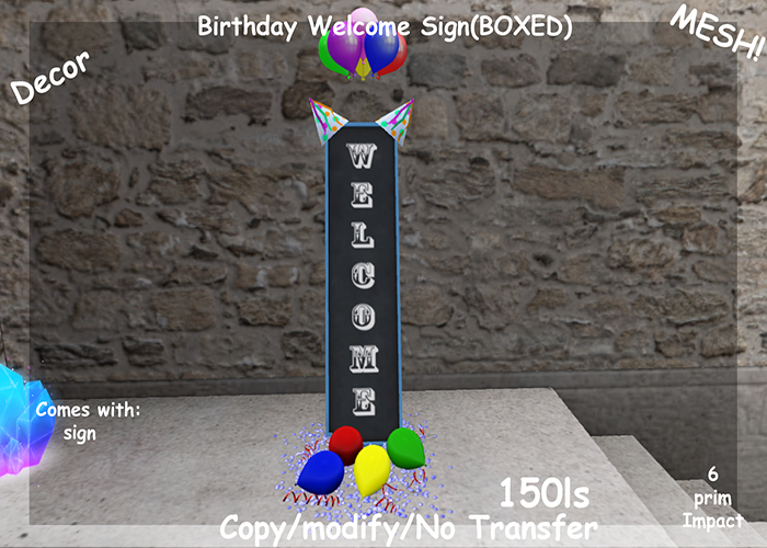 Birthday Welcome Sign(BOXED)