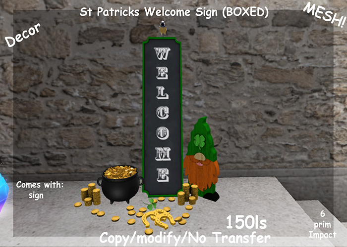 St Patricks Welcome Sign (BOXED)