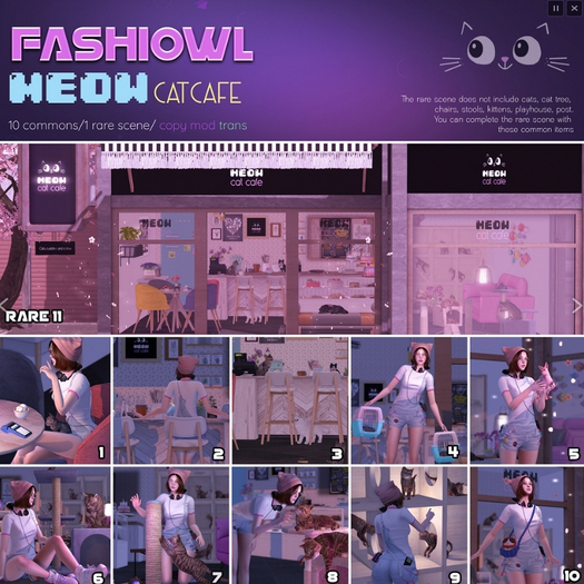 11. Fashiowl - Meow CatCafe - RARE