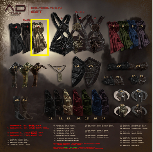 06 RARE Barbarian CAPE Gold [AD]