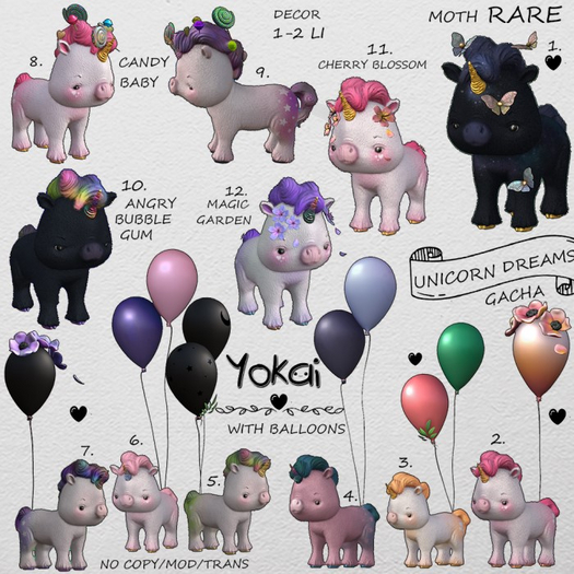 1.YOKAI -  Unicorn Dreams - Moth RARE