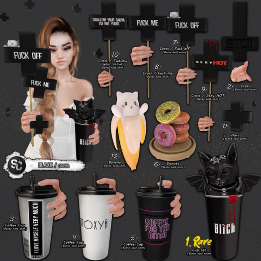 1. [SpotCat ] BLACK - Cup cat / RARE