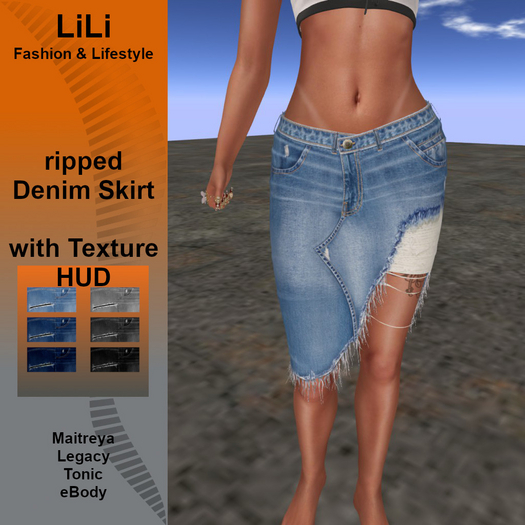 LiLi - ripped Denim Skirt