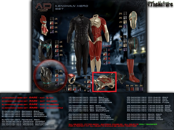 [07] [AD] - Aeonian Hero - Backpack - AE - Gold-Red