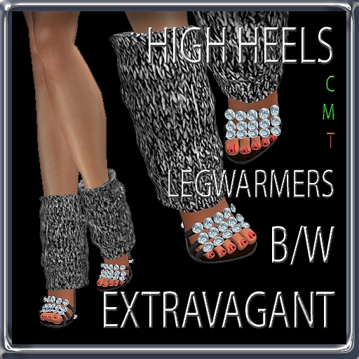 EXTRAVAGANT knitted s/w legwarmers high heels