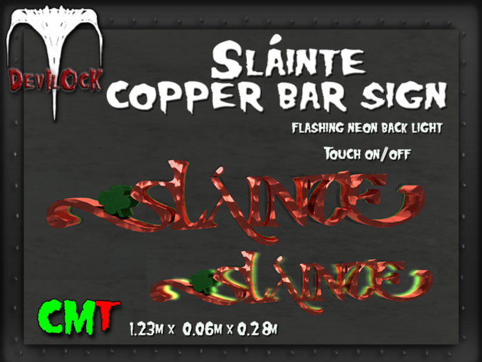 DEVILOCK - Slainte Bar Sign (ADD TO UNPACK)