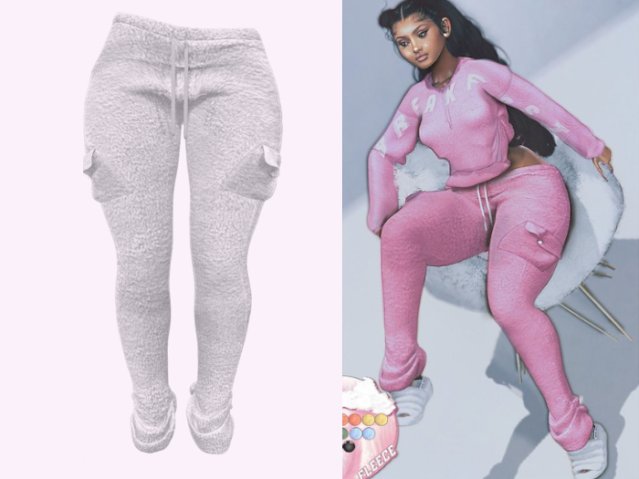 {ABC} Fitted Fleece Joggers White