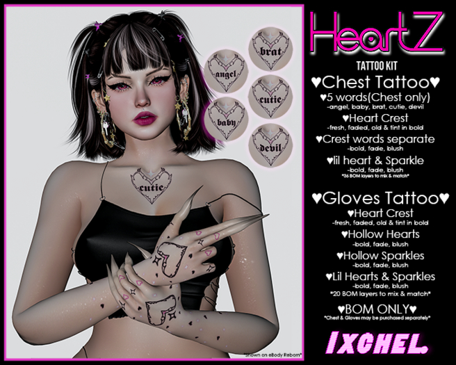 IXCHEL. - HeartZ Tattoo Kit - GLOVES
