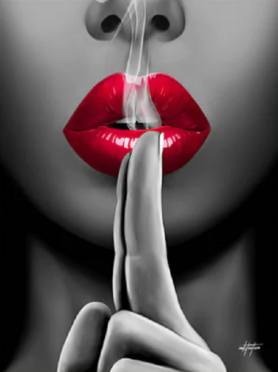 Smoking Kiss Wall Art Large Mesh Panel w Texture