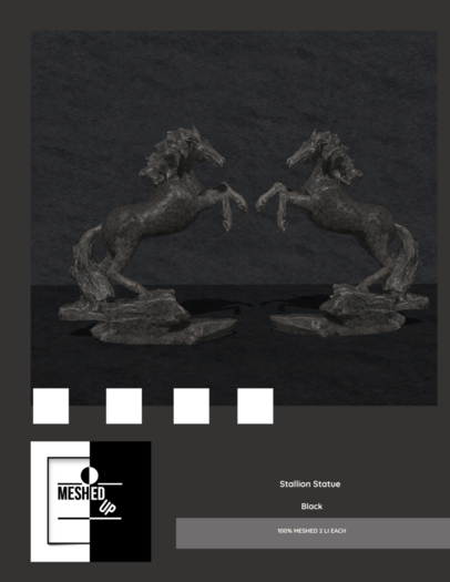 MeshedUp: Stallion Statue Black