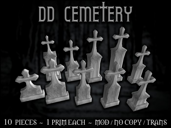 DD gift bag - Cemetery - Headstones, crosses 1