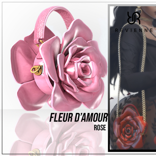 Revienne: The Fleur d'Amour Hand & Shoulder Bag [ROSE]