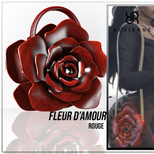 Revienne: The Fleur d'Amour Hand & Shoulder Bag [ROUGE]