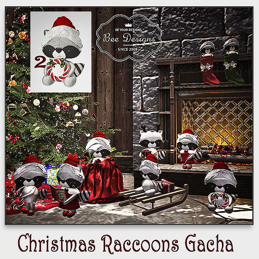 Bee Designs Christmas Raccoons Gacha 2