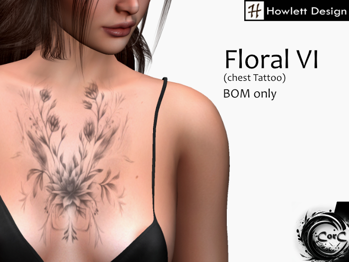 [HDesign] Floral VI (Chest Tattoo)