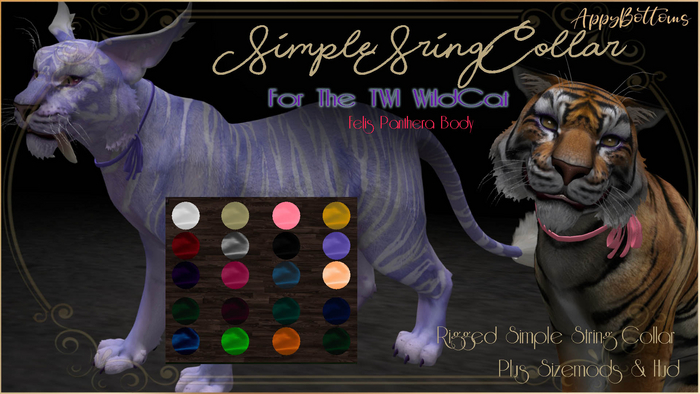 :AppyBottoms: TWIWildCat-Panthera Simple String Collar